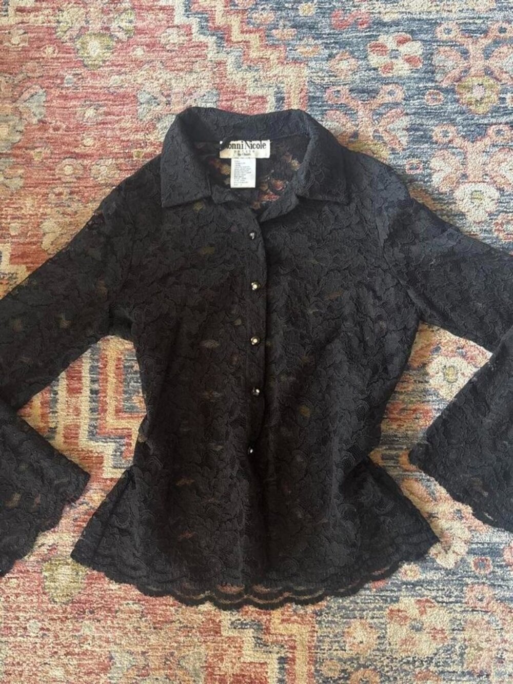Ronni Nicole Women's Black Blouse
